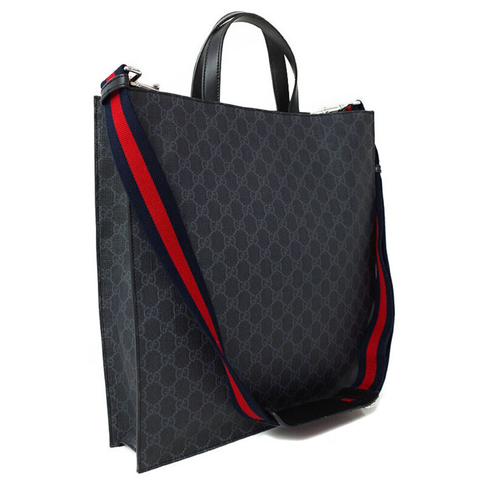Gucci Supreme Black Canvas Soft GG Night Cat GG TIGER Courrier Tote Bag